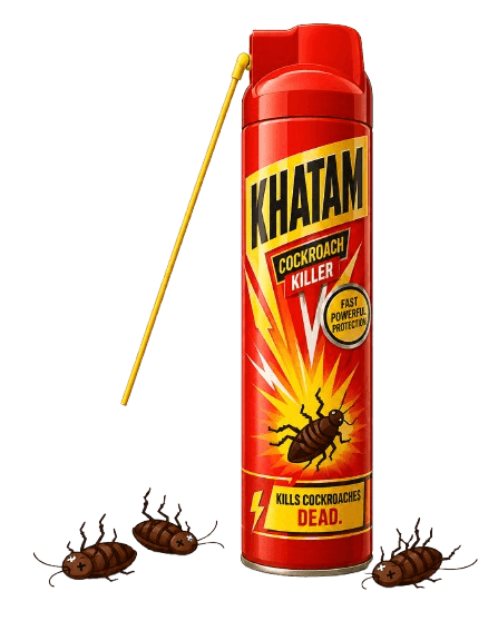 KHATAM spray with dead cockroaches